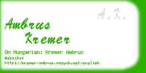 ambrus kremer business card